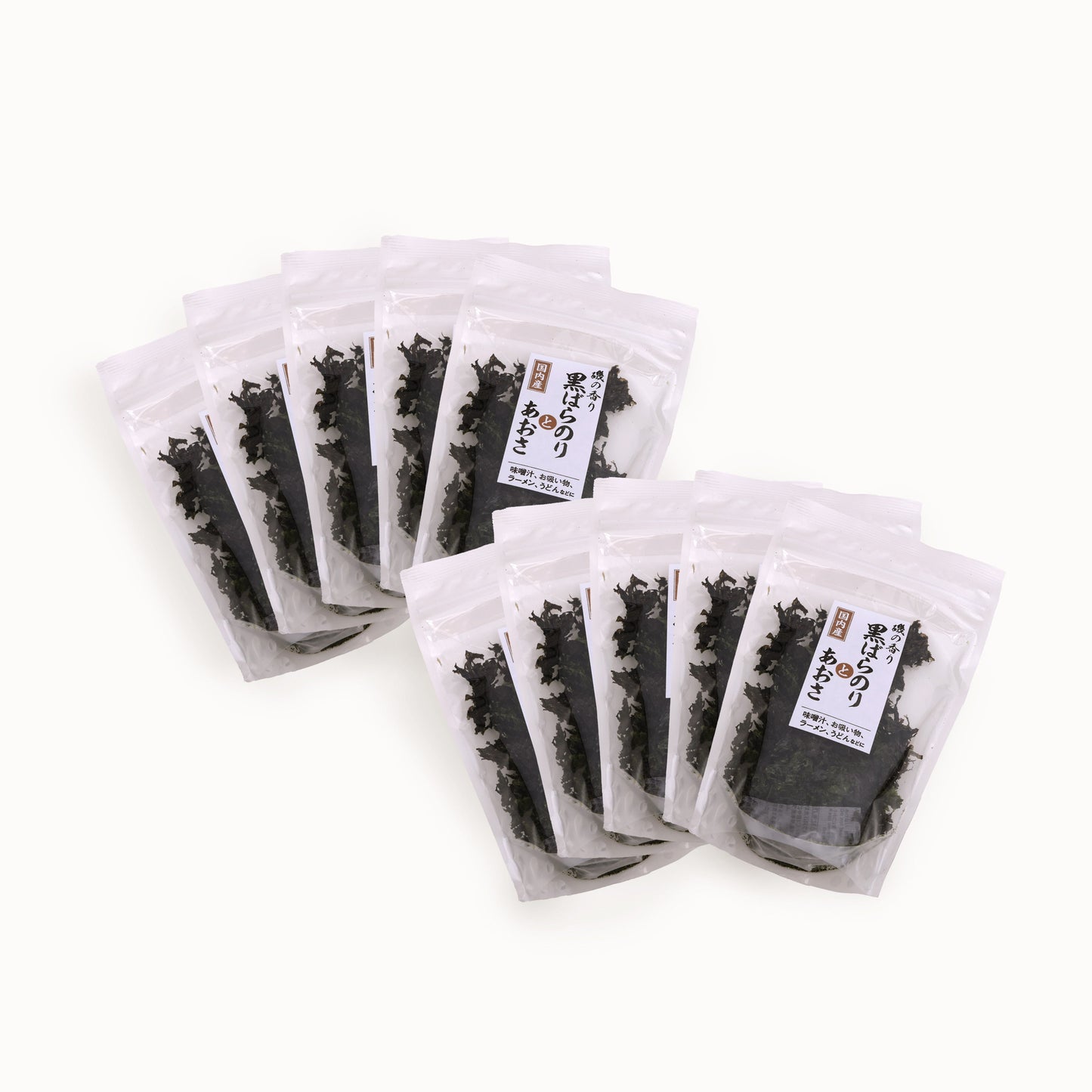国内産黒ばらのりとあおさ|味噌汁・お吸い物・ラーメンに最適【16g×10袋セット】
