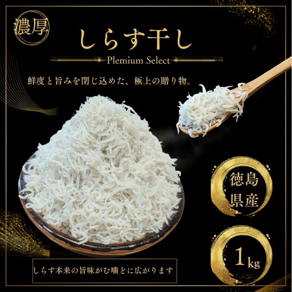 しらす干し｜徳島県産｜冷凍 ｜1kg｜ふっくら食感でご家庭用や贈答用に最適