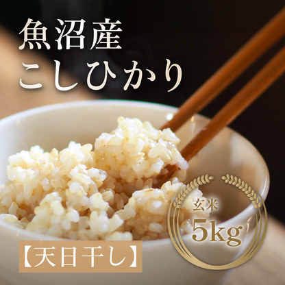 新潟県 | 魚沼産こしひかり 玄米【5kg】｜天日干し｜令和７年産